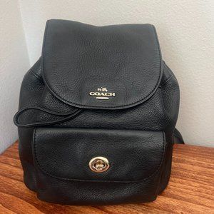 Coach black mini backpack (soft leather)